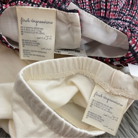 First impressions pleated top matching baby girl set | NWT | - Picture 6 of 7